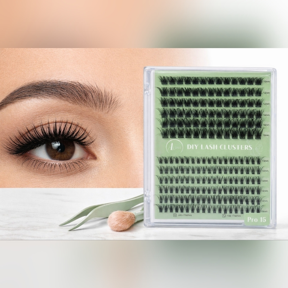 ALLOVE DIY Lash Clusters Pro 15 Mixed Length 10-16mm‎ Lash Extensions